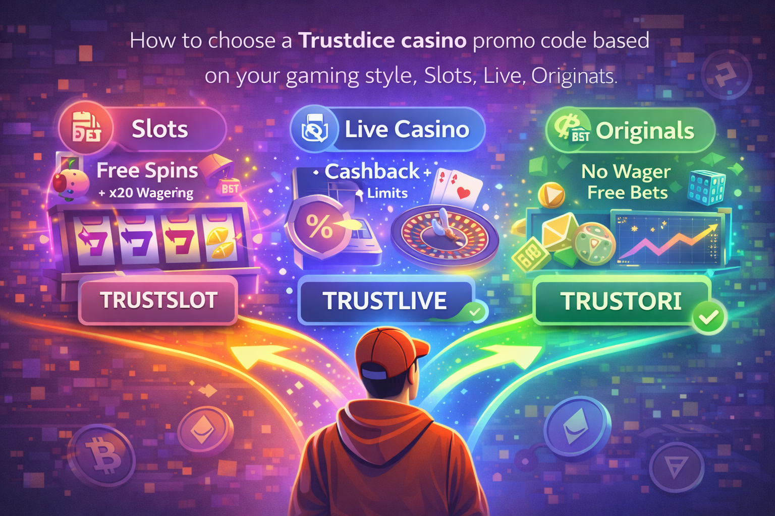 Как выбрать бонус в Trustdice casino — промокод для казино или для раздела БК
